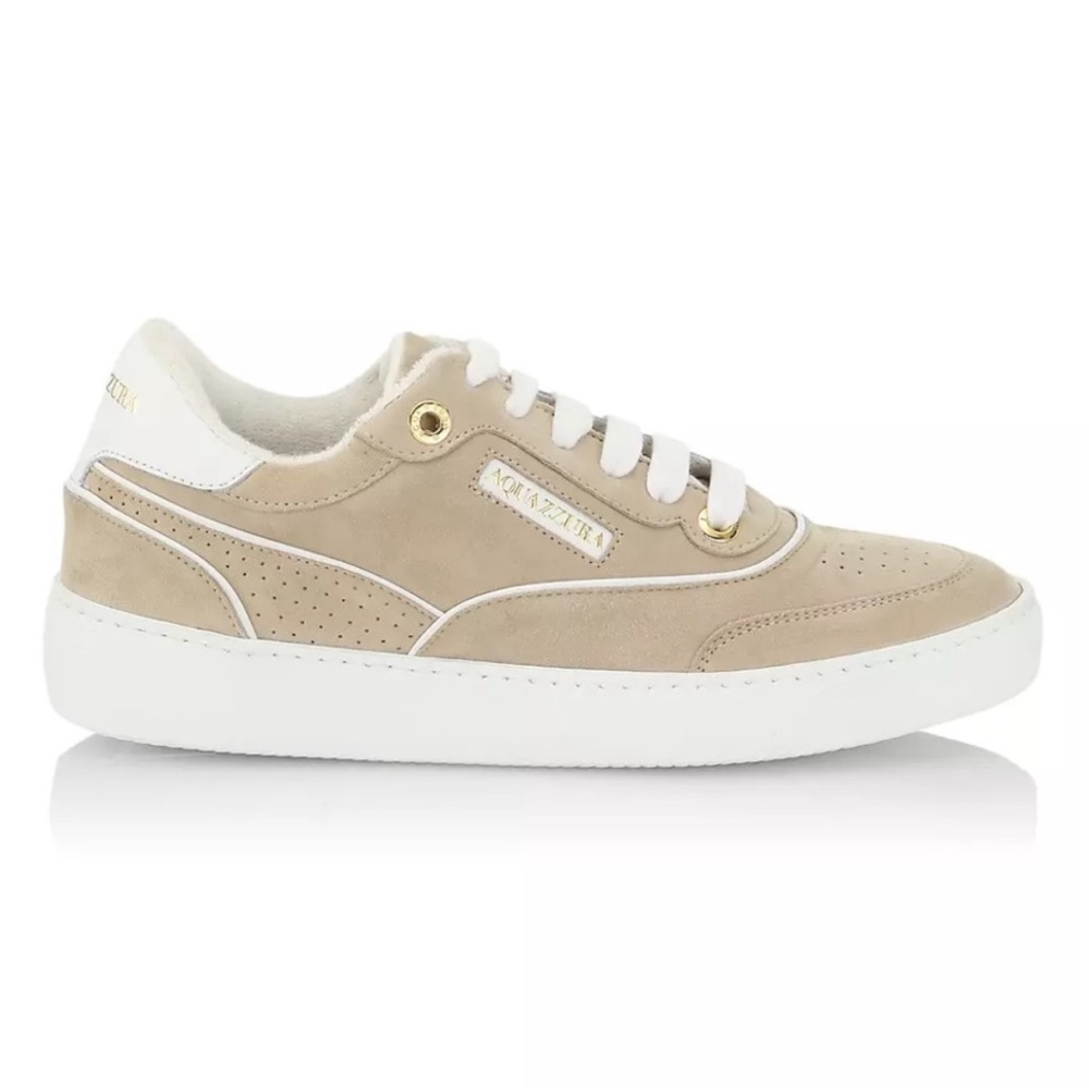 Aquazzura A 25 Perforated Suede Sneaker